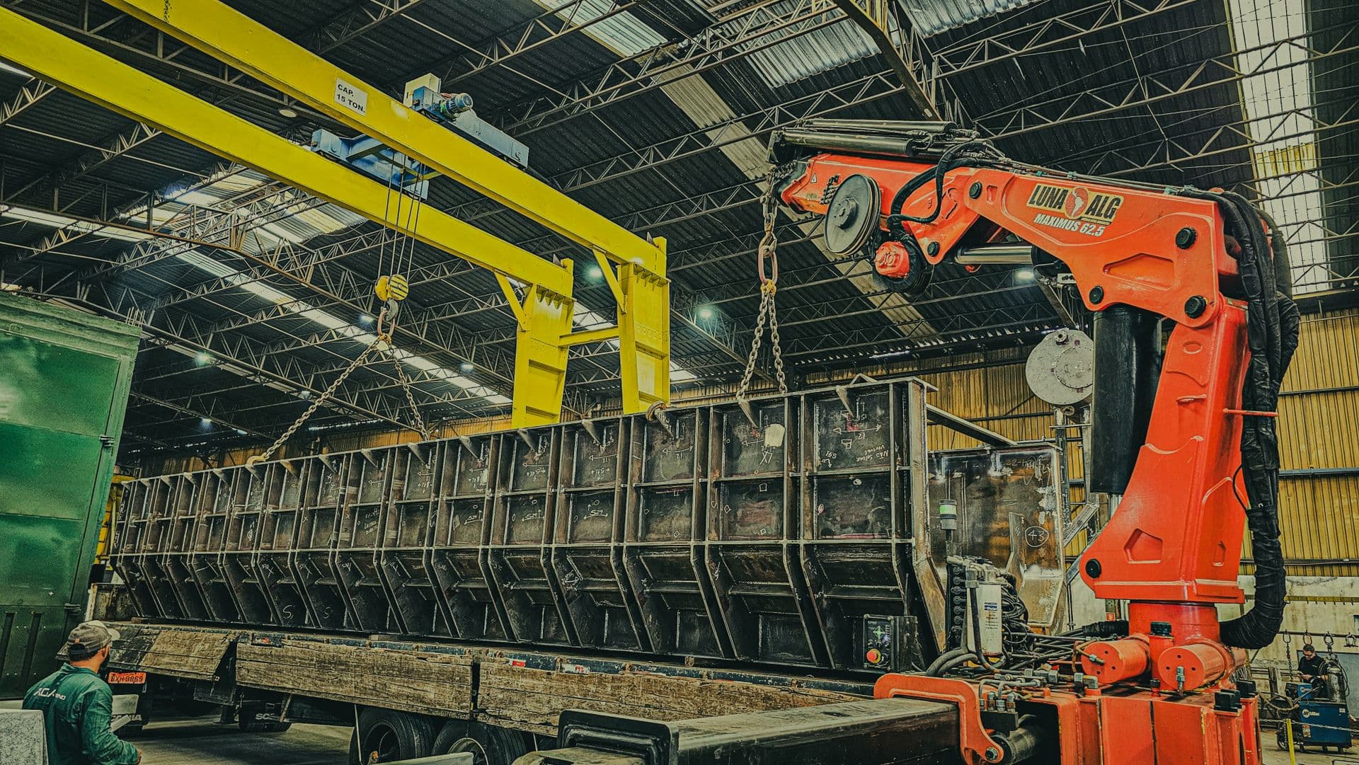 Industrial machine lifted for relocation